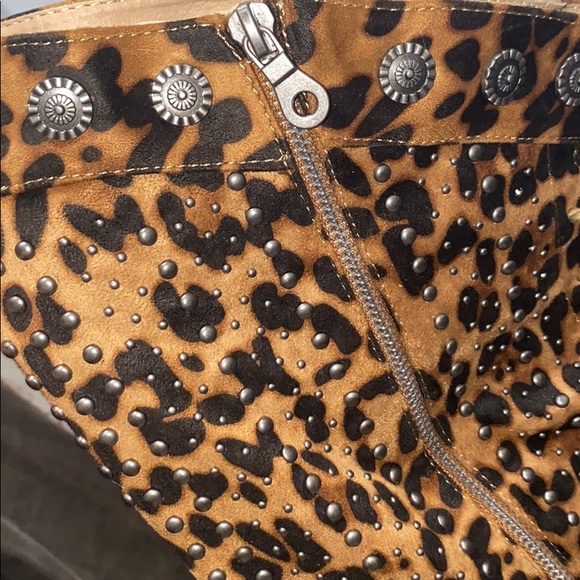 Knee High Cheetah Studded Boots - Picture 3 of 3